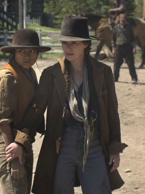 Lena Headey The Abandons Brown Coat