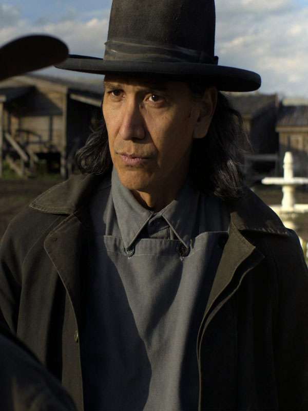 The Abandons 2025 Michael Greyeyes Black Trench Coat