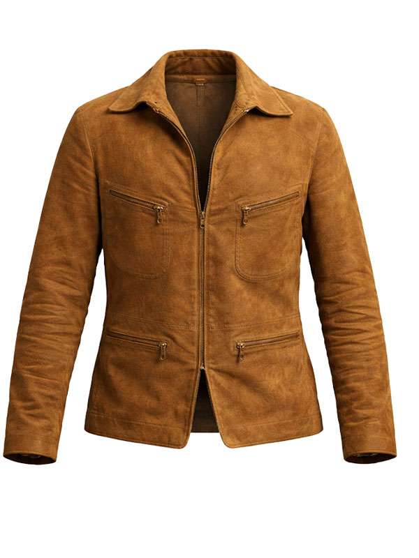 The Adventures of Cliff Booth 2026 Brad Pitt Suede Leather Jacket