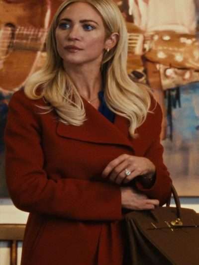 The Beast in Me 2025 Brittany Snow Reddish Brown Wool Coat
