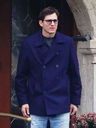 The Beauty 2026 Ashton Kutcher Blue Wool Peacoat