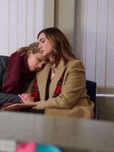 Katherine Barrell The Christmas Baby 2025 Brown Coat
