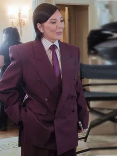 The Kardashians 2025 Kris Jenner Maroon Blazer