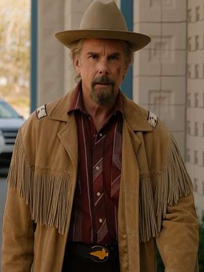 The Lowdown 2025 Ethan Hawke Brown Suede Leather Jacket