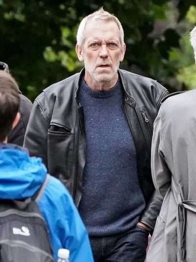 Hugh Laurie The Night Manager Black Leather Jacket