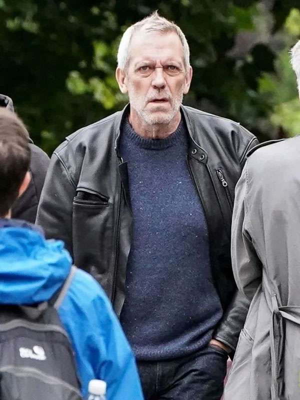 Hugh Laurie The Night Manager Black Leather Jacket