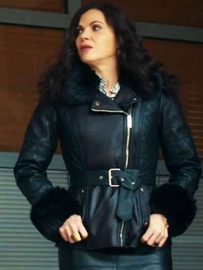 Lana Parrilla The Rainmaker Black Fur Leather Jacket