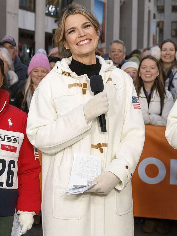 Craig Melvin Team USA White Wool Coat