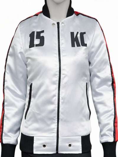 The Voice 15 KC Team Kelly White Satin Bomber Jacket