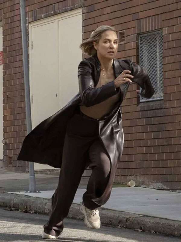 Tuuli Narkle NCIS Sydney Leather Trench Coat