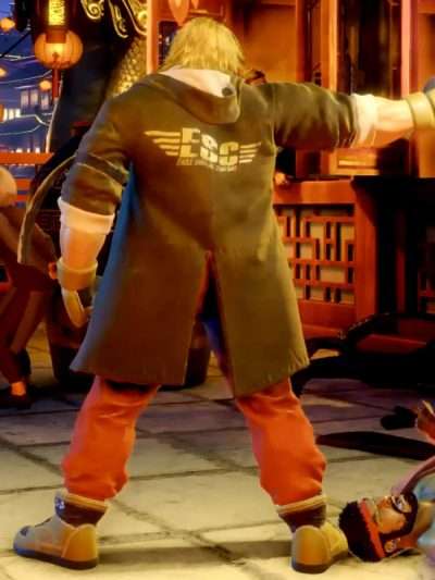 Video Game Street Fighter 6 Ken Brown Hooded Coat