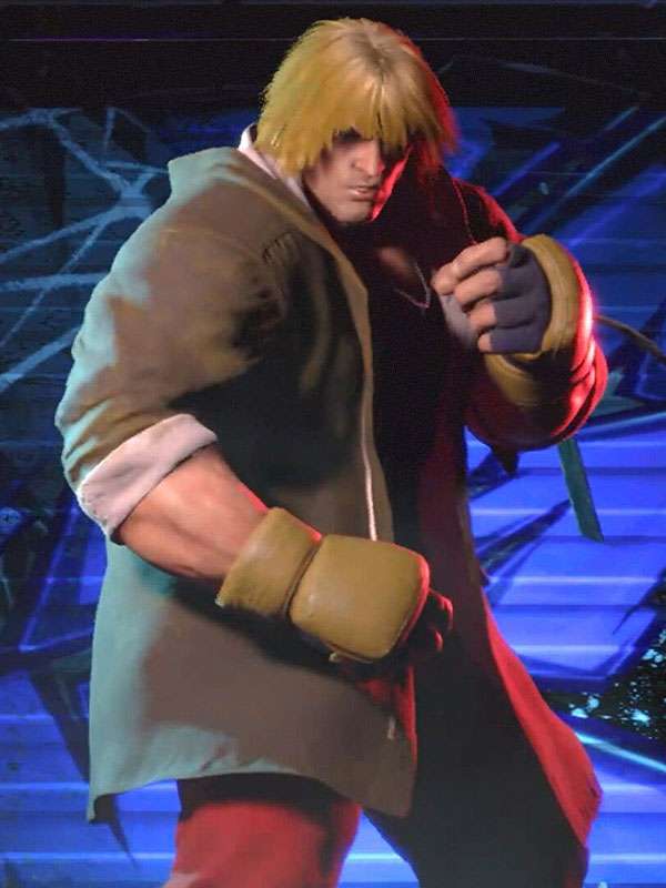 Video Game Street Fighter 6 Ken Brown Cotton Hooded Coat