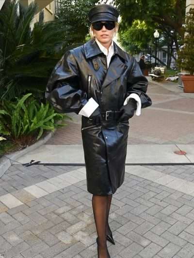 Vogue World Hollywood 2025 Miley Cyrus Black Leather Coat