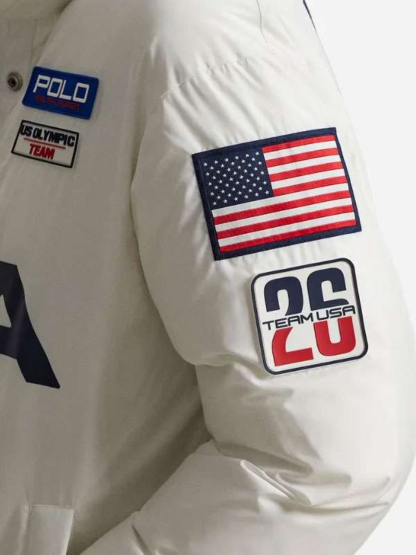 Olympic 2026 Team USA White Puffer Jacket