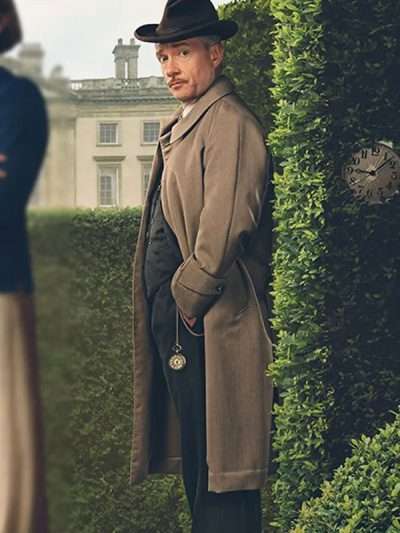 Agatha Christie’s Seven Dials 2026 Superintendent Battle Brown Wool Coat