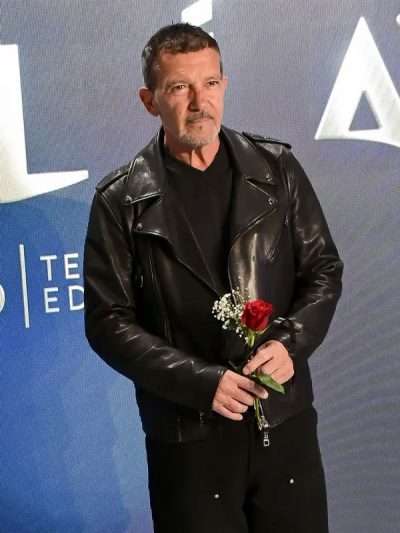 Antonio Banderas Black Leather Jacket