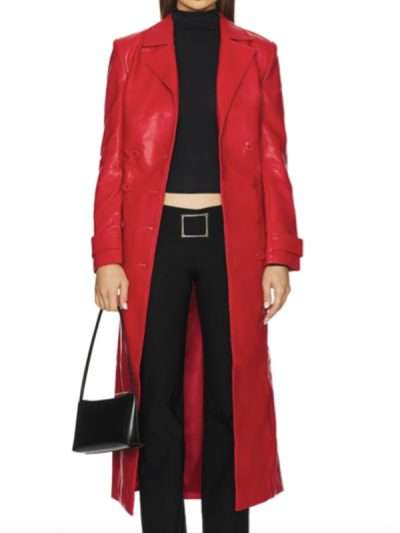 Beyond the Gates S02 Vanessa McBride Red Leather Trench Coat