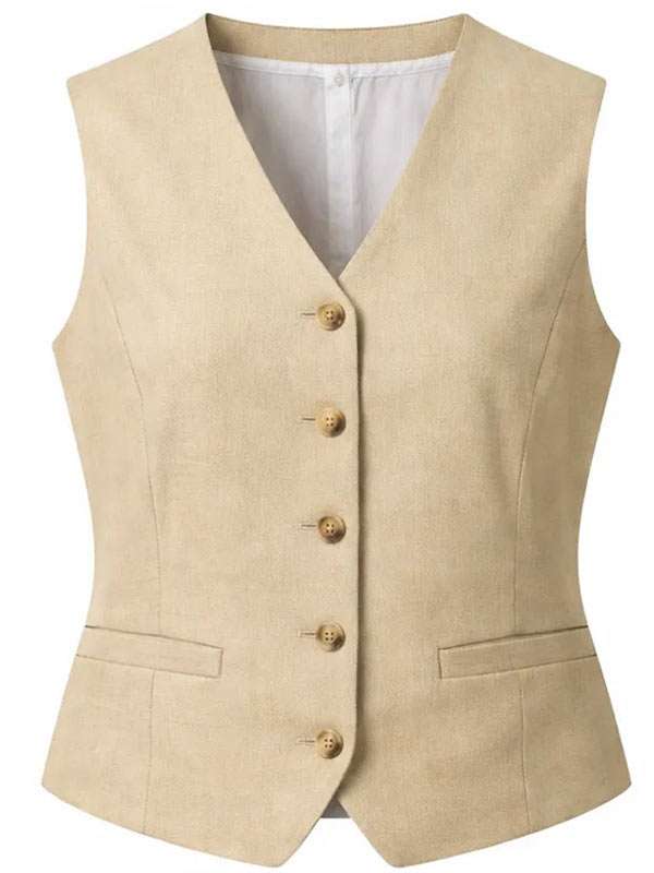 Cashero 2026 Kim Min Suk Beige Cotton Vest