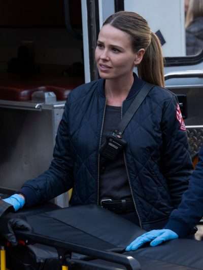 Chicago Med Lizzy Novak Blue Quilted Jacket