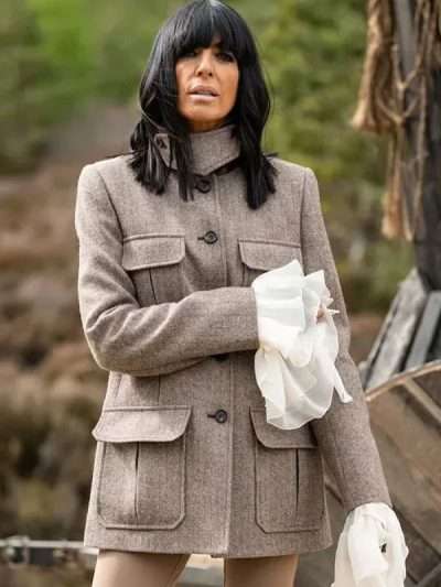 Claudia Winkleman The Celebrity Traitors S01 Beige Wool Jacket