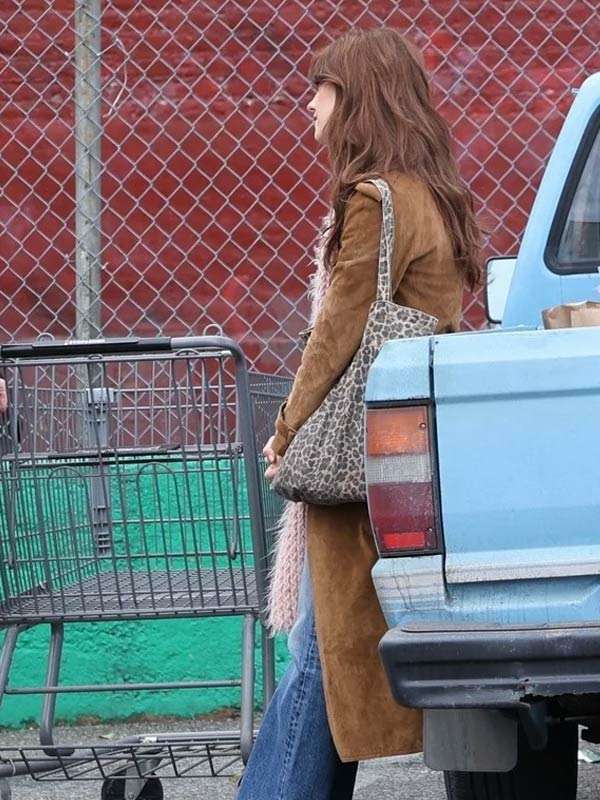 Movie Here Comes The Flood Daisy Edgar Jones Brown Coat