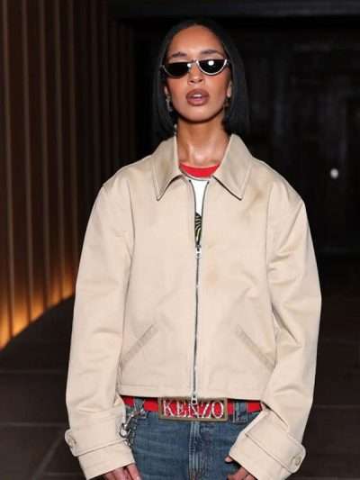PFW 2026 Dina Ayada Beige Cotton Jacket