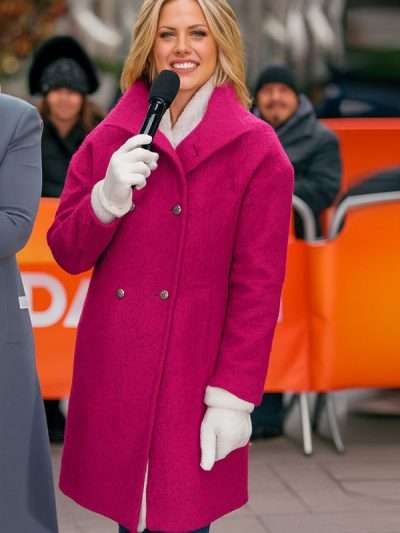 The Today Show Dylan Dreyer Pink Wool Coat