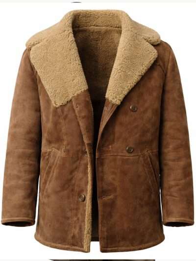 Edoardo Pesce The Big Fake 2026 Shearling Brown Suede Leather Jacket