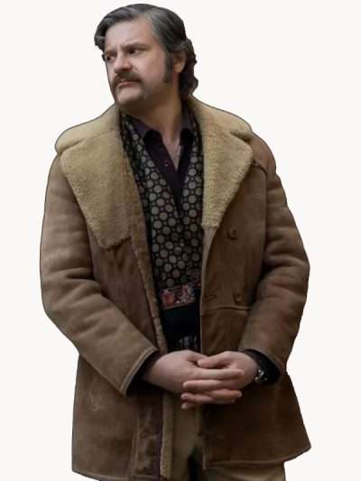 The Big Fake Edoardo Pesce Shearling Brown Jacket