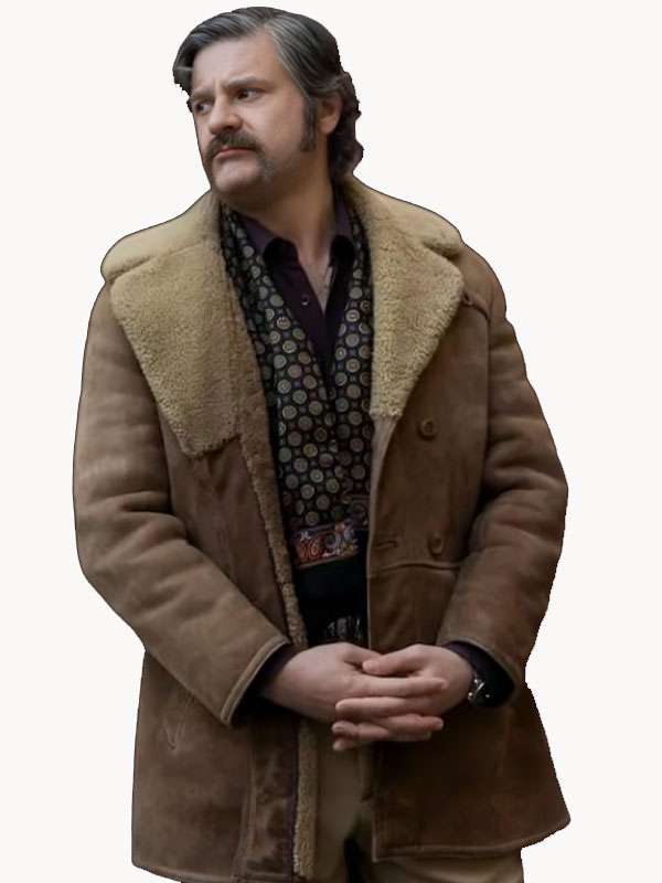 The Big Fake Edoardo Pesce Shearling Brown Jacket