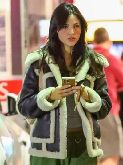 Los Angeles 2025 Eiza Gonzalez Shearling Jacket