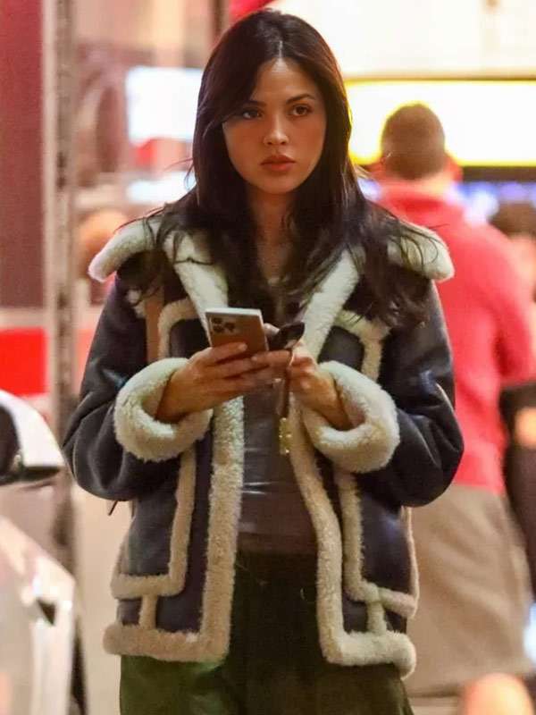 LA Eiza Gonzalez Shearling Leather Jacket