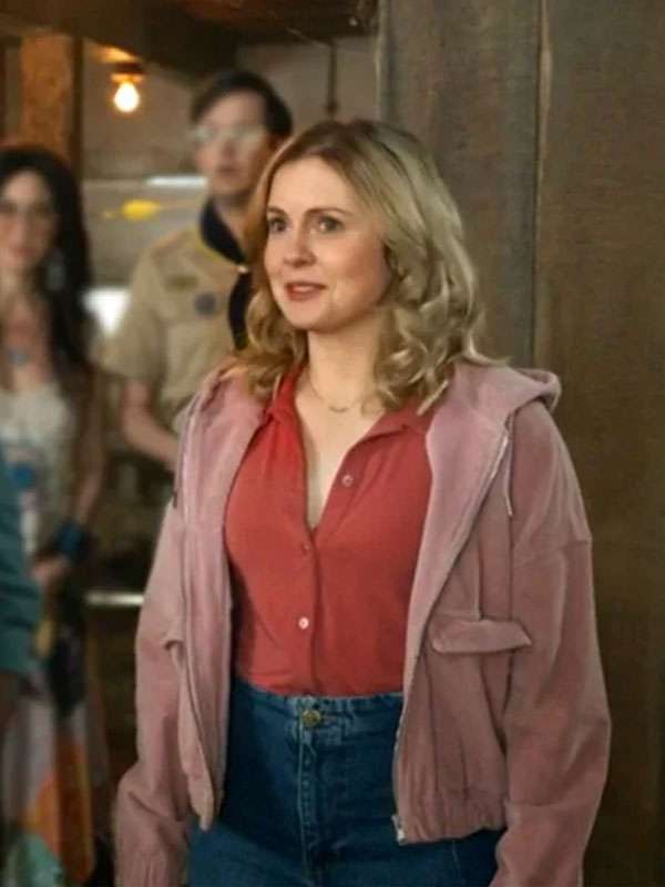 Ghosts S02 Rose McIver Pink Corduroy Hooded Jacket