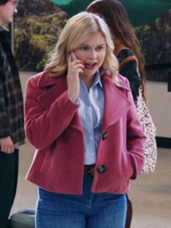 Ghosts Rose McIver Pink Wool Jacket