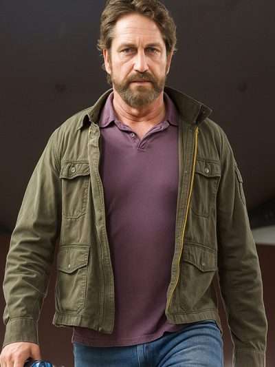 Shop Gerard Butler Greenland 2 Migration Green Jacket
