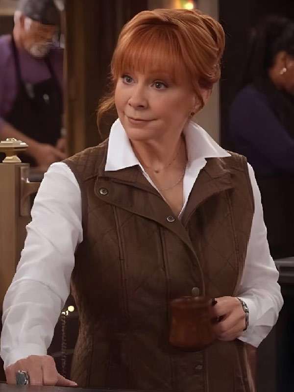 Happy’s Place Reba McEntire Brown Quilted Vest