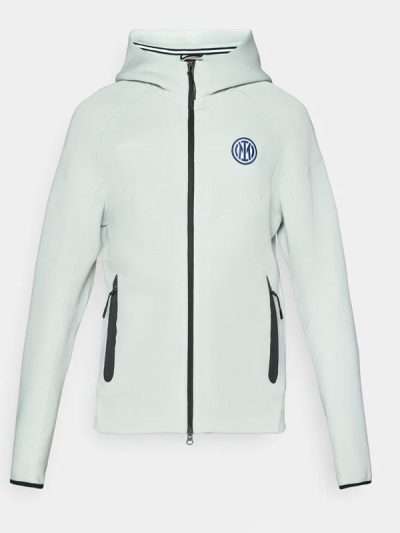 Inter Milan 25 26 Tech Fleece Windrunner Zip-Up White Hoodie