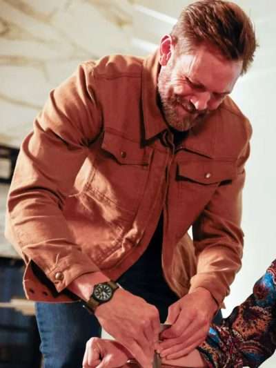Animal Control 2026 Joel McHale Brown Cotton Jacket