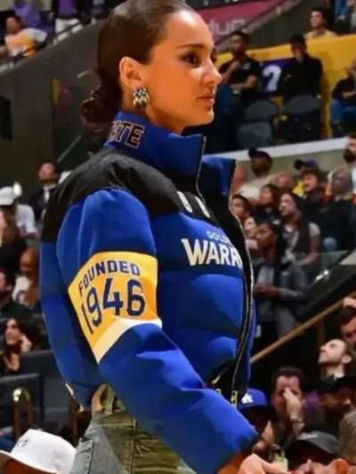Kristin Juszczyk Golden State Warriors Blue Puffer Jacket