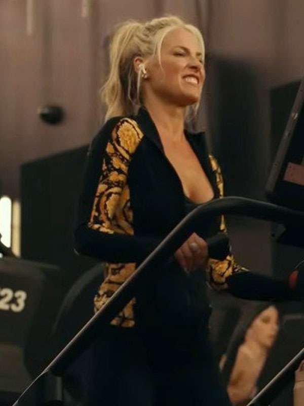 TV Series Landman Ali Larter Yellow and Black Jacket