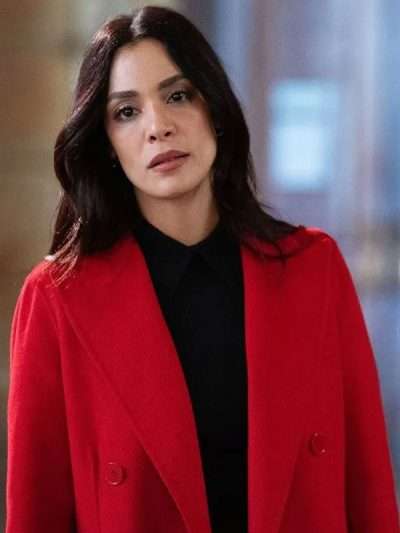 Samantha Maroun Law and Order S25 Red Coat