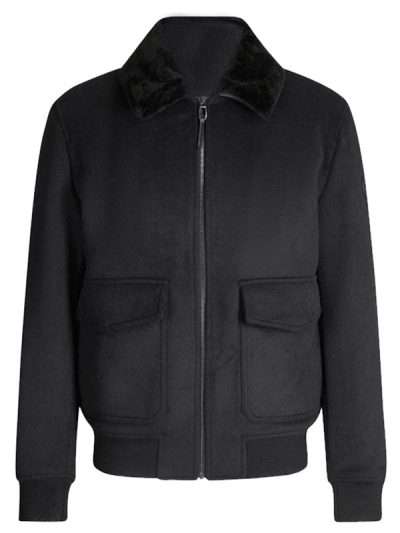 Law & Order SVU S27 Odafin Tutuola Black Wool Bomber Jacket
