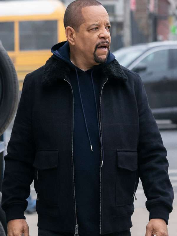 Law and Order SVU S27 Odafin Tutuola Fur Bomber Jacket
