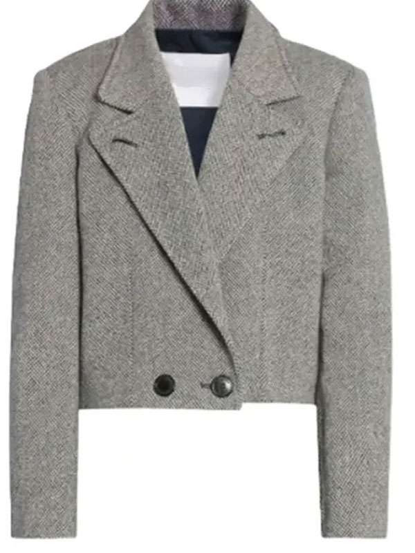 Law and Order Special Victims Unit 2025 Kelli Giddish Grey Cropp Wool Jacket