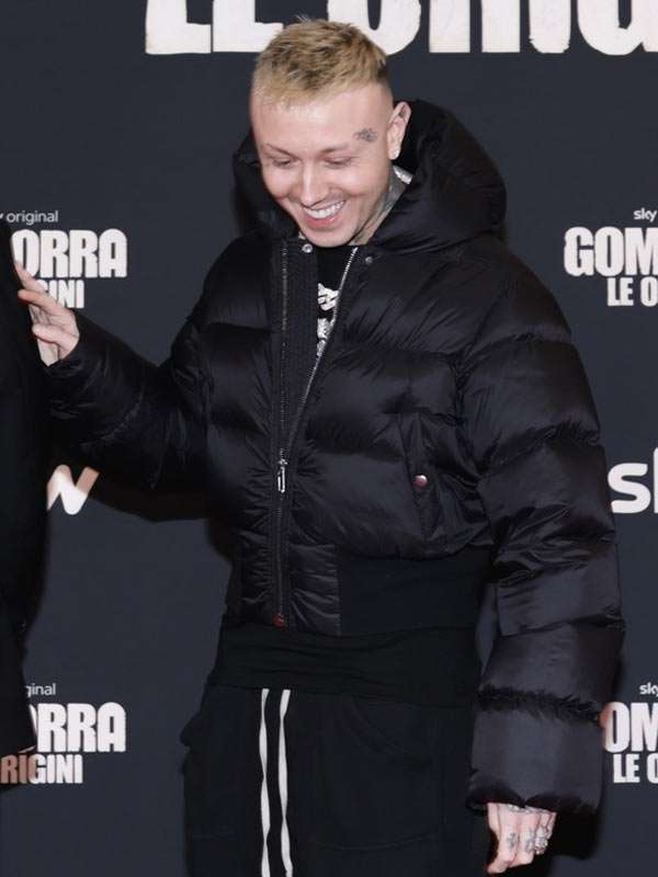 Lazza Gomorra Le Origini Photocall Black Puffer Jacket