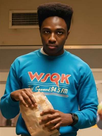 Stranger Things S05 Lucas Sinclair Blue Sweatshirt