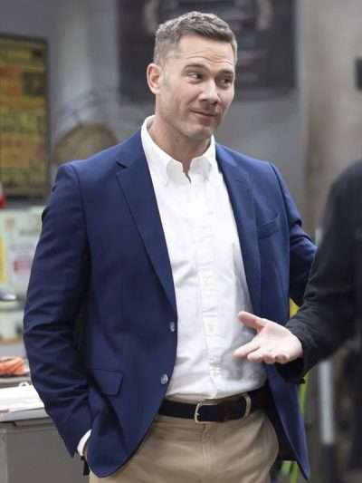 Shifting Gears 2026 Luke Macfarlane Blue Blazer