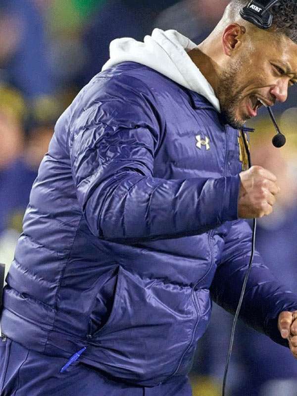 Notre Dame Marcus Freeman Blue Jacket