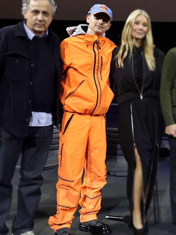 Timothée Chalamet Orange Tracksuit