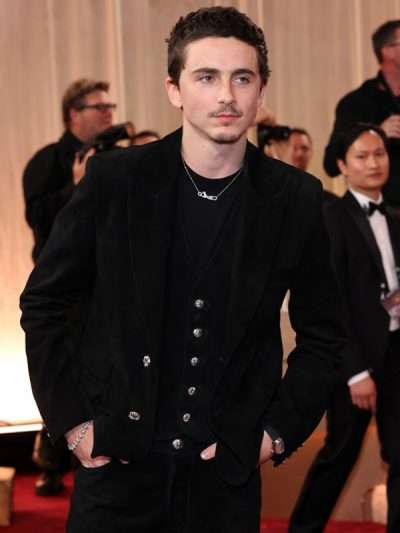 Timothée Chalamet 2026 Black Velvet Blazer